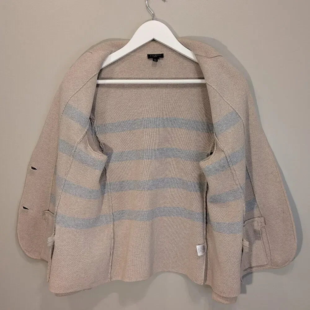 Talbots Sweater Blazer Beige Grey Business Casual Brunch Classic Layer - Size LP